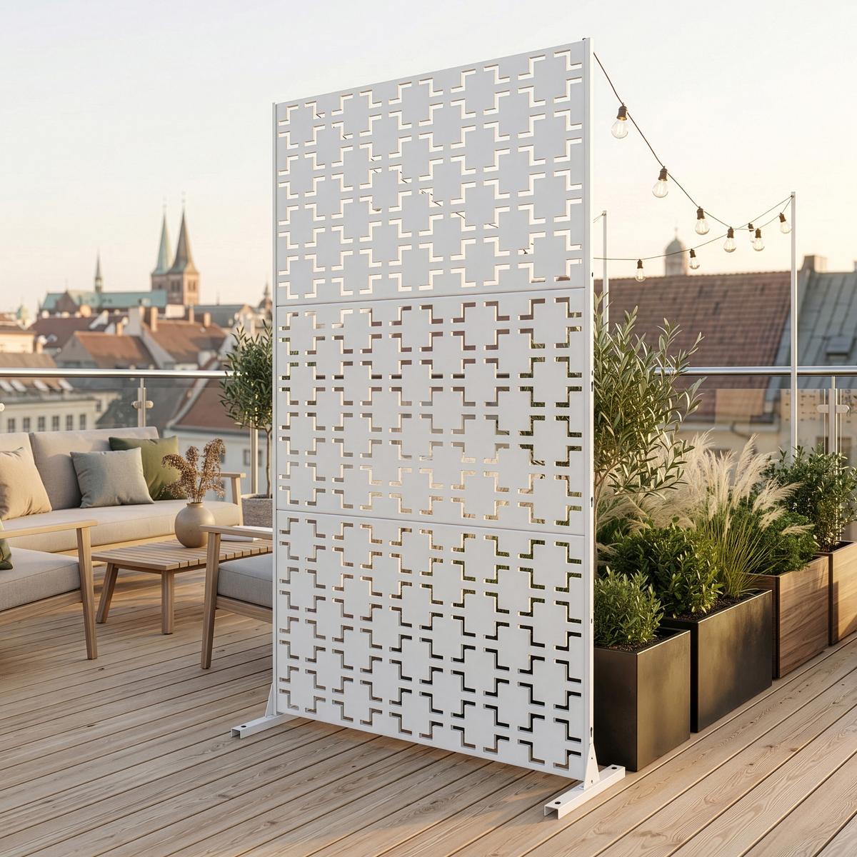 TRENNWAND Basciano - Beige, Metall (90/180cm) - casa.pro