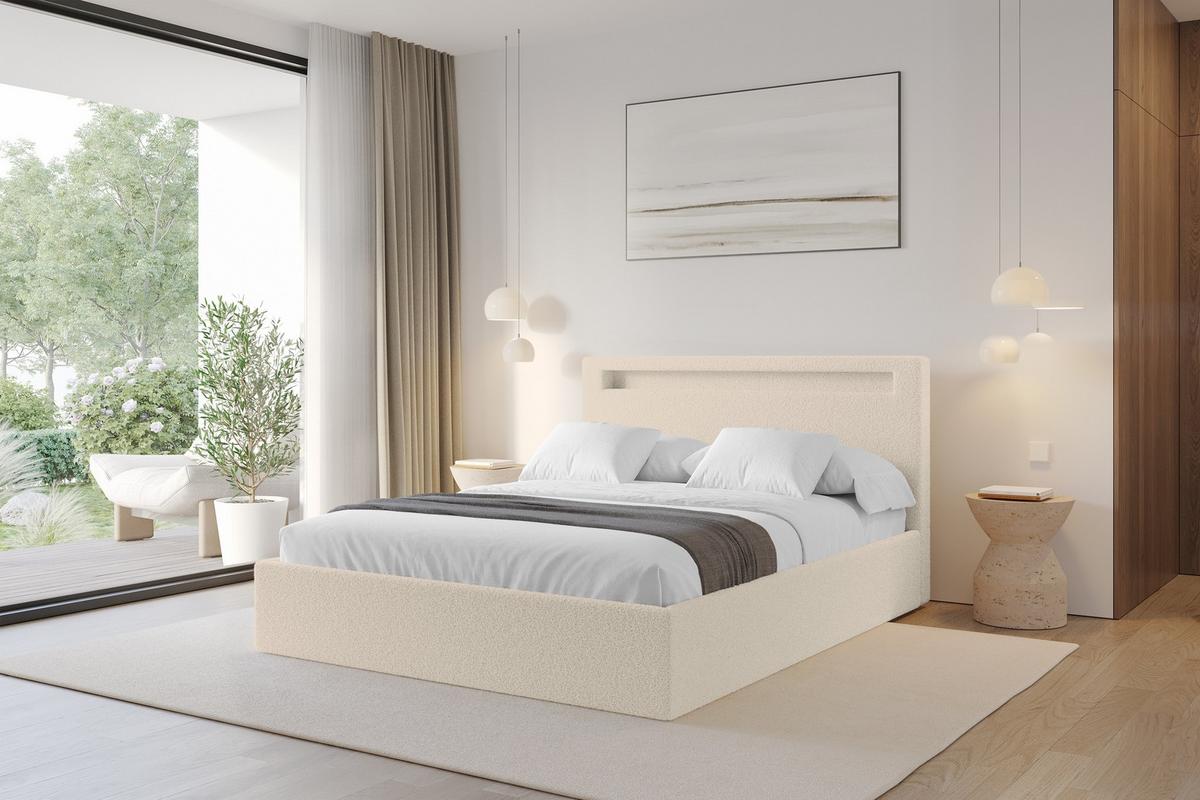 POLSTERBETT mit Bettkasten und Lattenrost, Bett mit Matratze H3/H4 - GOLA 140x200 Dunkelbeige - Cappuccino, Holzwerkstoff/Textil (140/200cm) - ALTDECOR