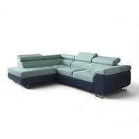 ECKSOFA Jade Mit Schlaffunktion - Pastellgrün, Holzwerkstoff/Textil (202/275cm) - Fun Möbel
