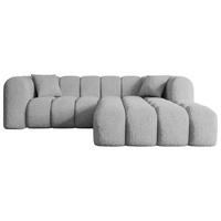 ECKSOFA Ottomane Rechts OLEA-L1 - 231x173x74 cm Hellgrau - Hellgrau/Schwarz, Holzwerkstoff/Kunststoff (231/173cm) - ALTDECOR