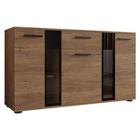 KOMMODE Salsa - Eichefarben/Schwarz, Holzwerkstoff (141/80/41cm) - MIRJAN24