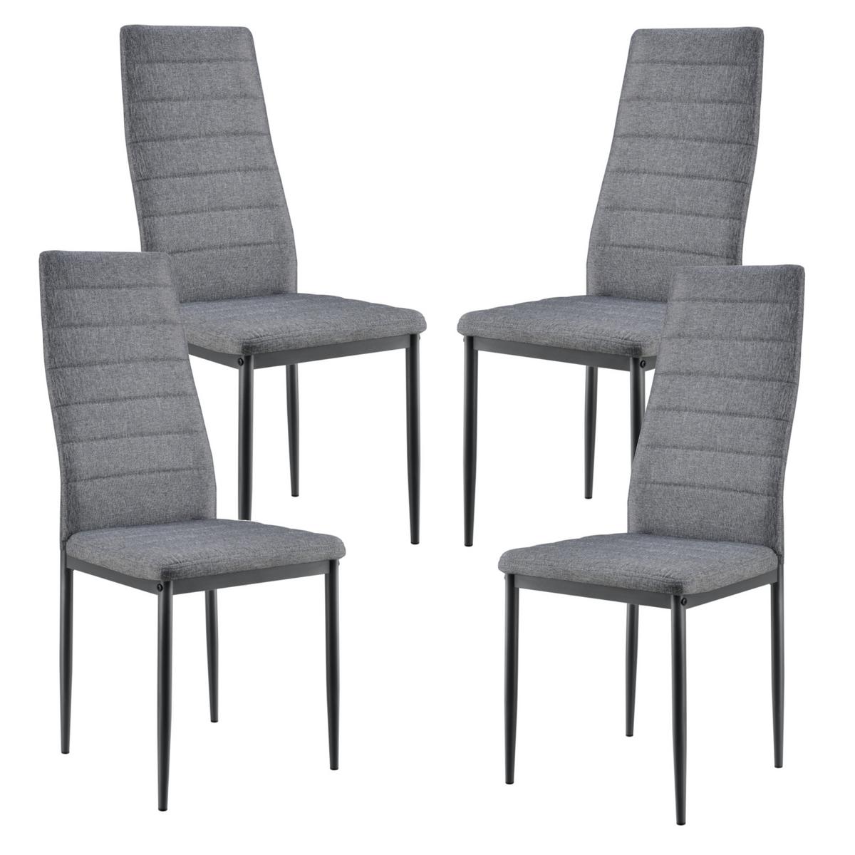 ESSGRUPPE Honningsvåg - Schwarz, Holzwerkstoff/Textil (120/75/60cm) - [en.casa]