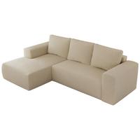 ECKSOFA TRENTINO L Beige Boucle - Links - Beige/Schwarz, Kunststoff/Textil (266/164cm) - MKS