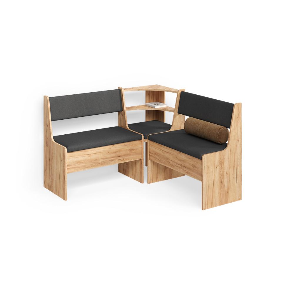 ESSZIMMER-ECKBANK Tiberio Goldkraft Eiche 120 x 120 cm - Honigeiche, Holzwerkstoff (120/120cm) - Livinity®