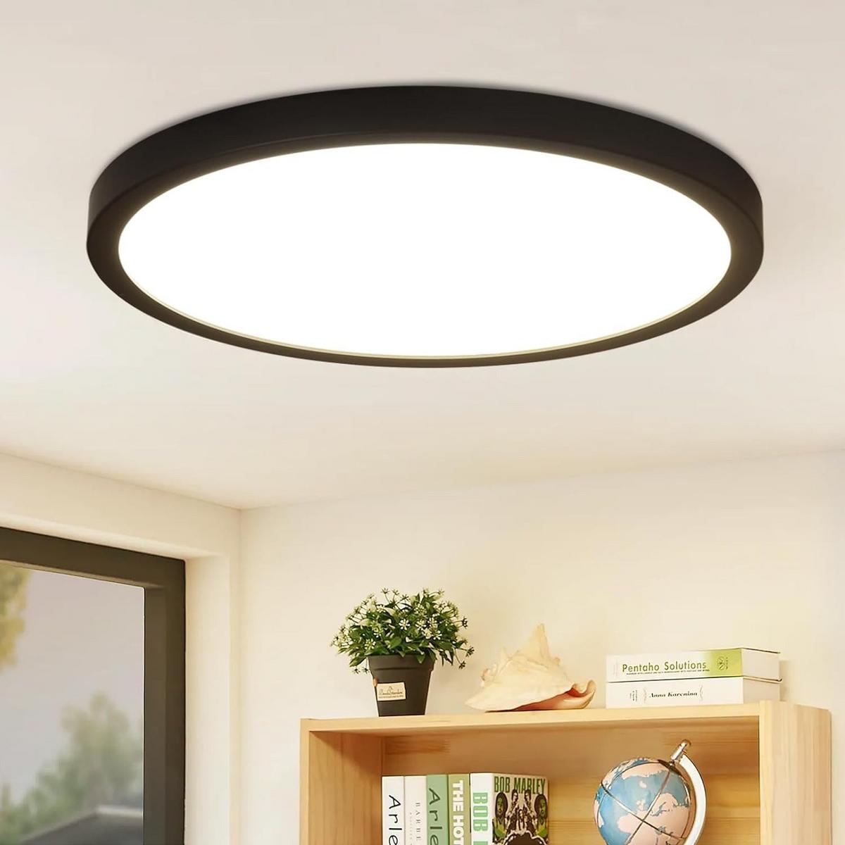 LED-DECKENLEUCHTE Hardy 23/23/3 cm - Schwarz, Kunststoff (23/23/3cm) - Nettlife