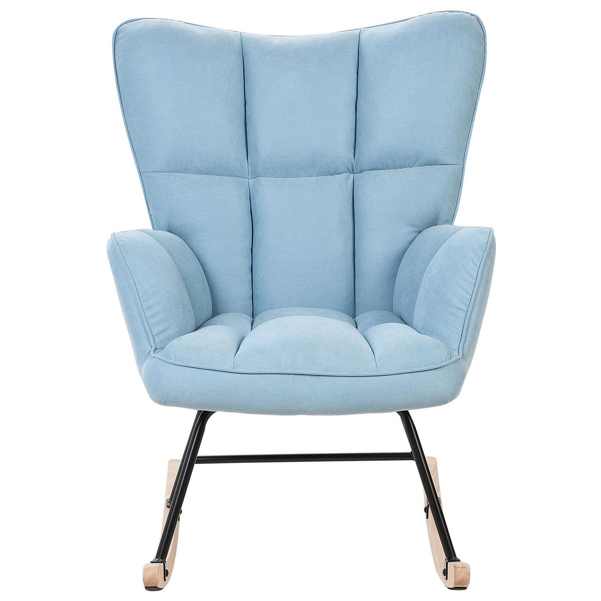 SCHAUKELSESSEL Stoff Blau Oulu - Blau, Textil/Metall (71/108/83cm) - Beliani