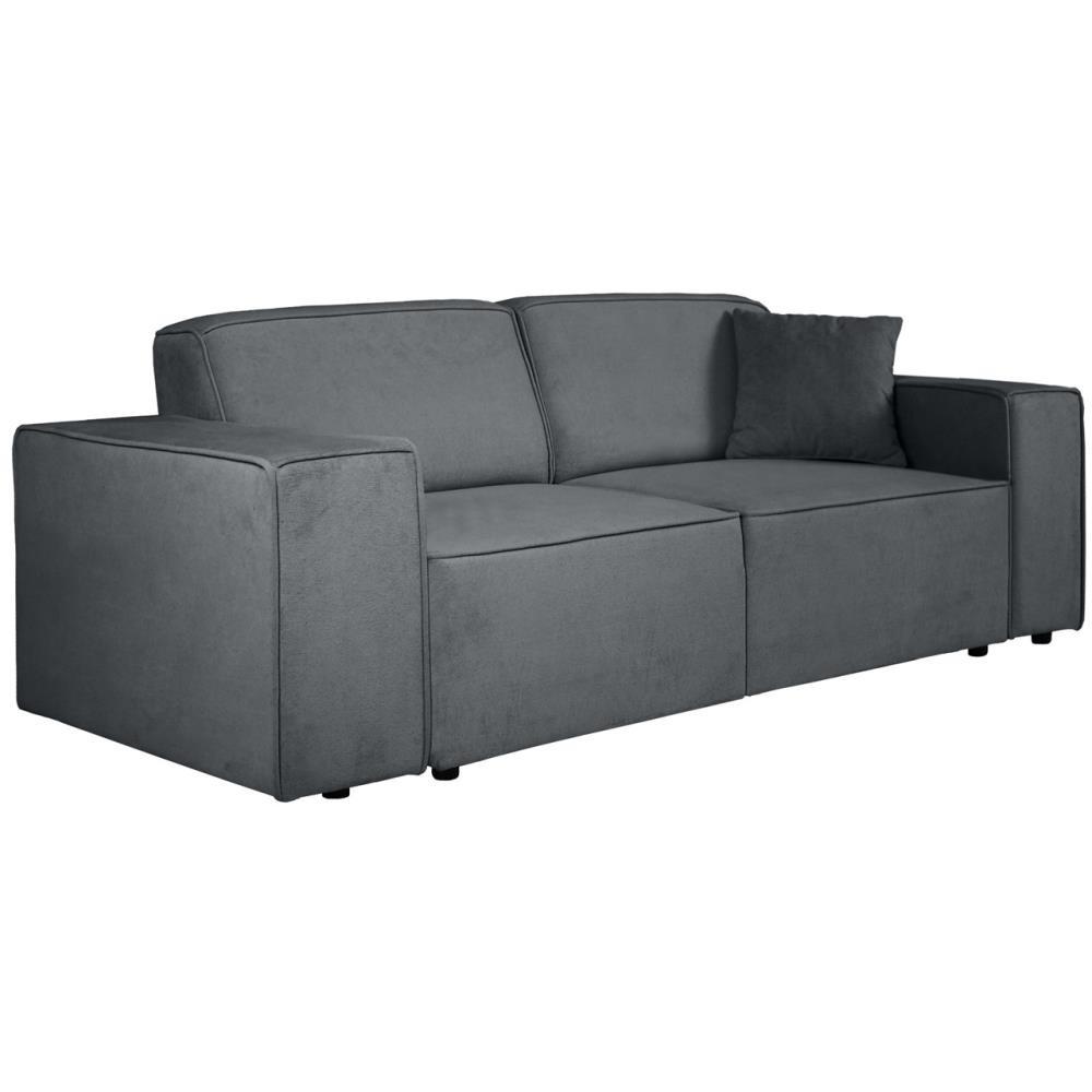 3-SITZER SOFA Pedro ohne Schlaffunktion dunkelgrau - Dunkelgrau/Schwarz, Textil (215/75/88cm) - Beautysofa