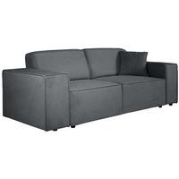 3-SITZER SOFA Pedro ohne Schlaffunktion dunkelgrau - Dunkelgrau/Schwarz, Textil (215/75/88cm) - Beautysofa