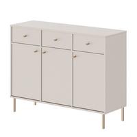 KOMMODE FLOW 124/41/95 cm, 3 Schublade(n), Sandbeige - Beige, Holzwerkstoff/Metall (124.5/95/40.8cm) - Idohome