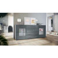 SIDEBOARD Noah Grau Hochglanz - Grau, Holzwerkstoff (166/72/35cm) - Vladon