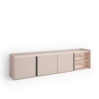 LOWBOARD, Beige, 207/35/50cm, mit Led - Beige, Holzwerkstoff (207/50/35cm) - Skraut Home