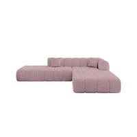 ECKSOFA Ottomane Rechts BILA-L 289x176x71 Rosa Cord - Schwarz/Rosa, Holzwerkstoff/Kunststoff (289/176cm) - ALTDECOR