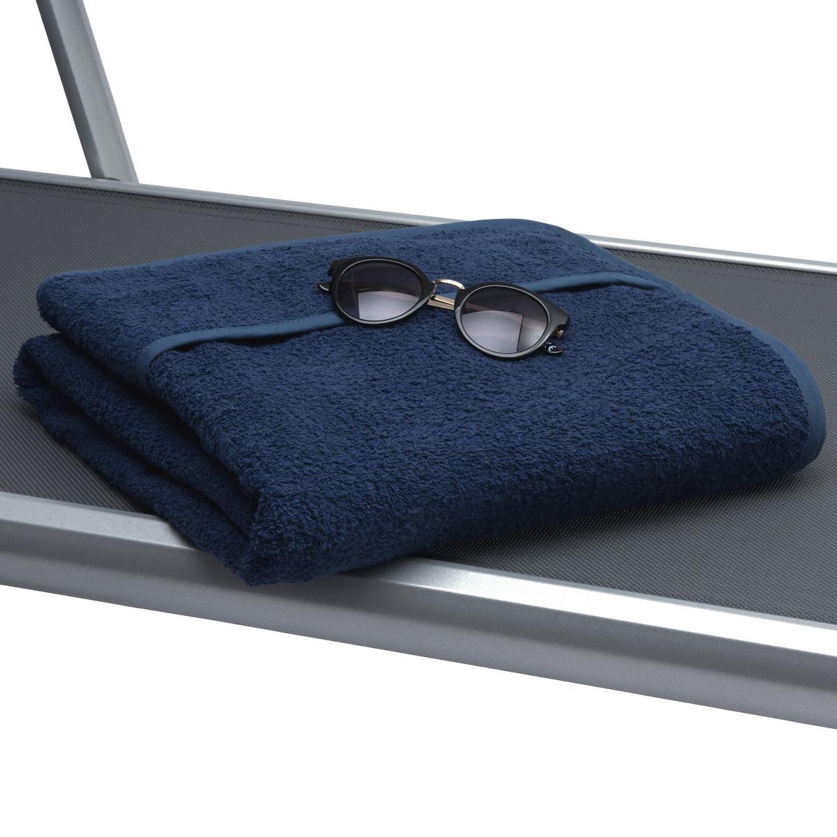 HANDTUCH Marbella 200/70cm Dunkelblau - Dunkelblau, Textil (70/200cm) - Beautissu 