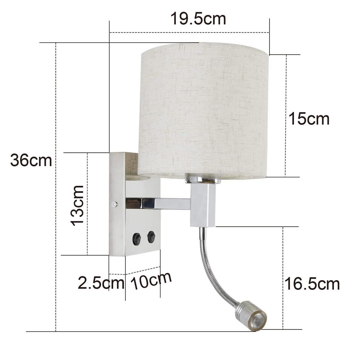 WANDLEUCHTE Converter 41/19.5/19.5 cm - Weiß, Metall (19.5/19.5/41cm) - ZMH