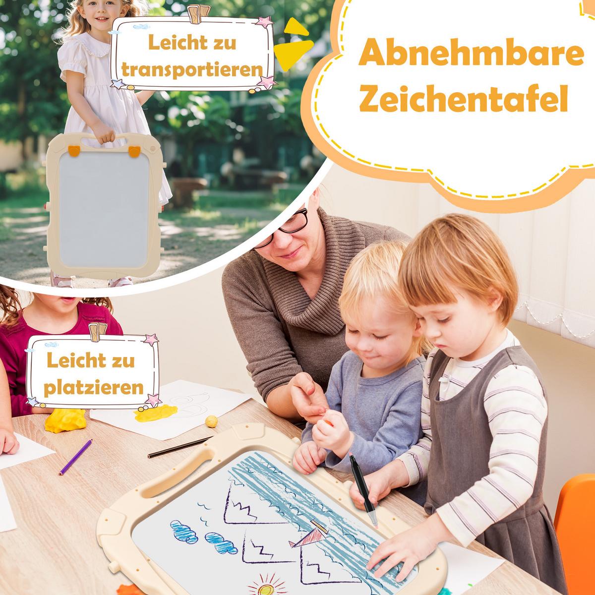 KINDERTAFEL Mehrfarbig - Rot/Multicolor, Kunststoff (61/109/48cm) - COSTWAY