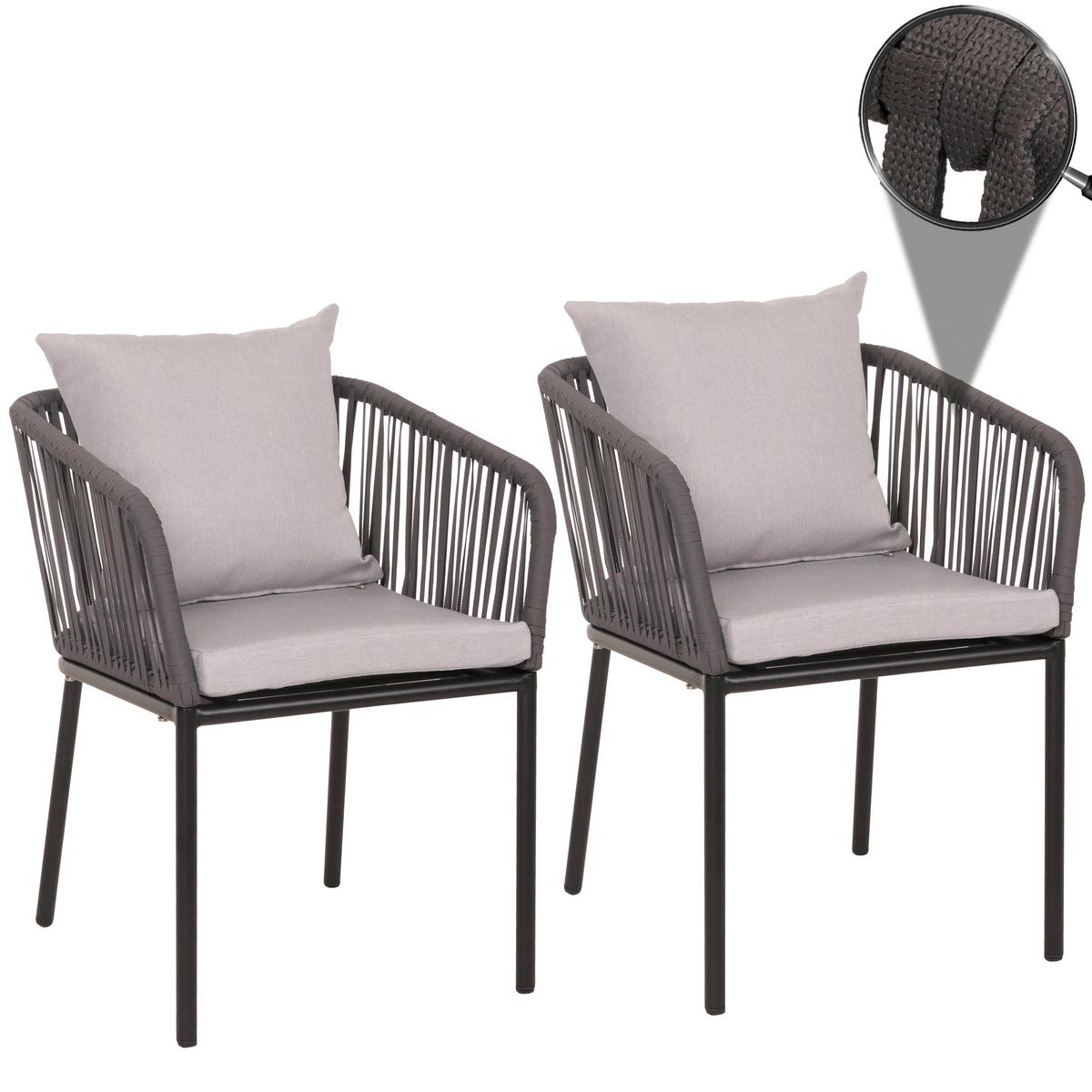 GARTENSTUHL Anthrazit, Grau - Anthrazit/Grau, Textil (55/75/55cm) - MCW