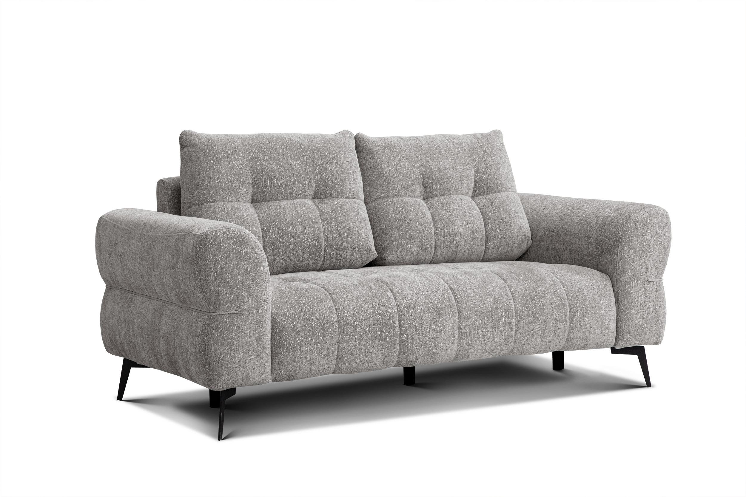 SOFA SALVINI 2,5-Sitzer, platingrau - Grau, Holz/Textil (206/88/99cm) - Wozimo