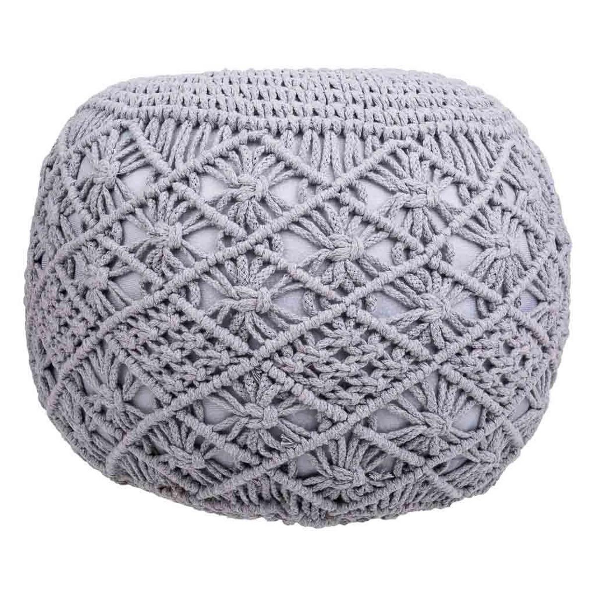 POUF aus Baumwolle, grau, 45x40cm - Grau, Textil (45/40/45cm) - Wanderlust