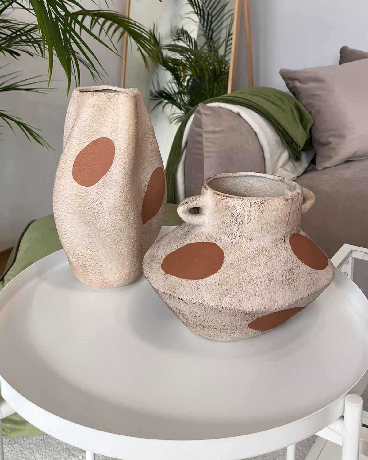 BLUMENVASE Steinzeug beige Alosidae - Beige, Stein (19cm) - Beliani
