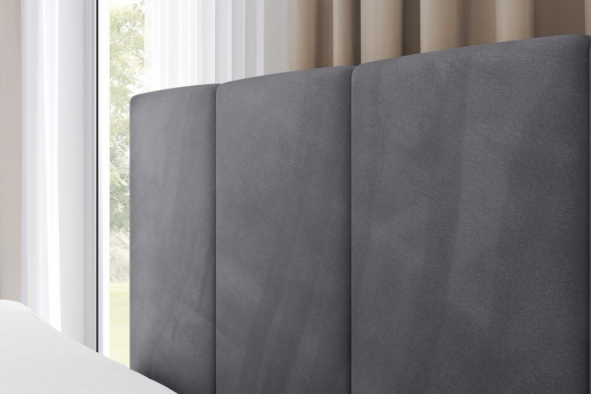 EINZELBETT Jugendbett mit Bettkasten Rechts, ohne Matratze - LOVY 90x200 Dunkelgrau - Dunkelgrau, Holzwerkstoff/Textil (90/200cm) - ALTDECOR