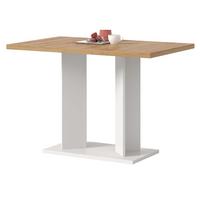 ESSTISCH Eiche Artisan, weiß 110 x 70 cm, Säulentisch modern - Eiche Artisan/Weiß, Holzwerkstoff (70/110/76cm) - Inn.Furn