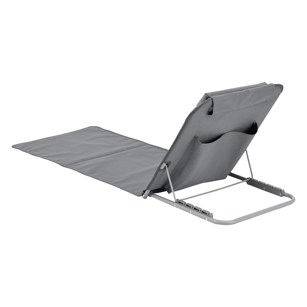 STRANDMATTEN-SET 2 TLG. Donostia - Dunkelgrau, Textil/Metall (143/44/48cm) - [en.casa]