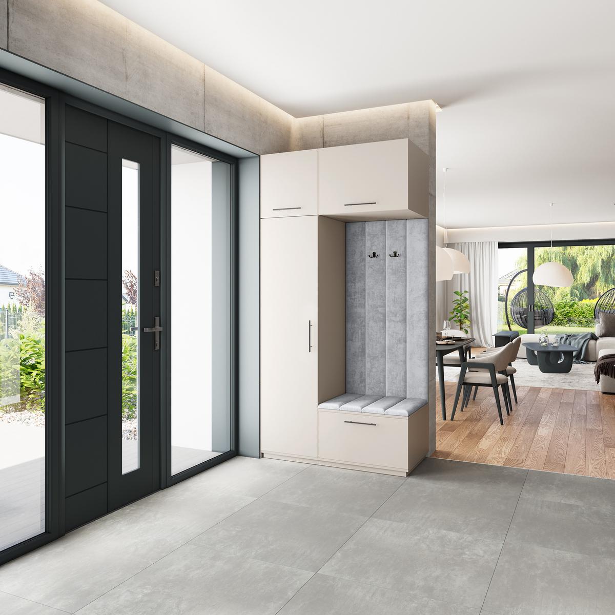 GARDEROBENSCHRANK REMA 120/240/60 cm Modern Kaschmir - Kaschmir/Hellgrau, Holzwerkstoff (120/240/60cm) - MASSENO