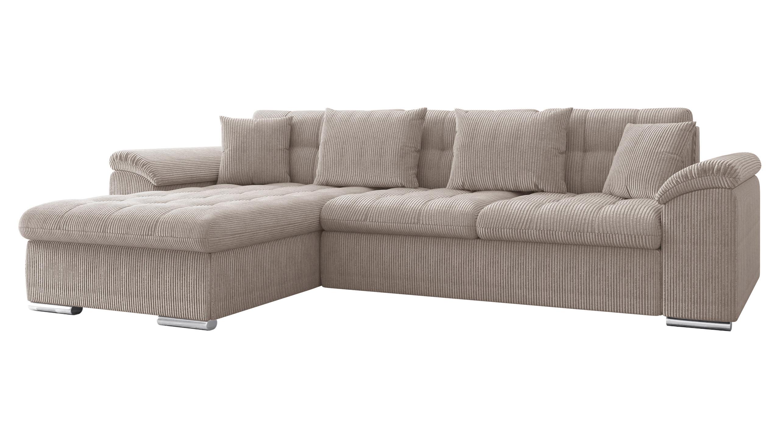 ECKSOFA Diana Cord, Seite: Links - Sahara, Holz/Textil (280/160cm) - MIRJAN24