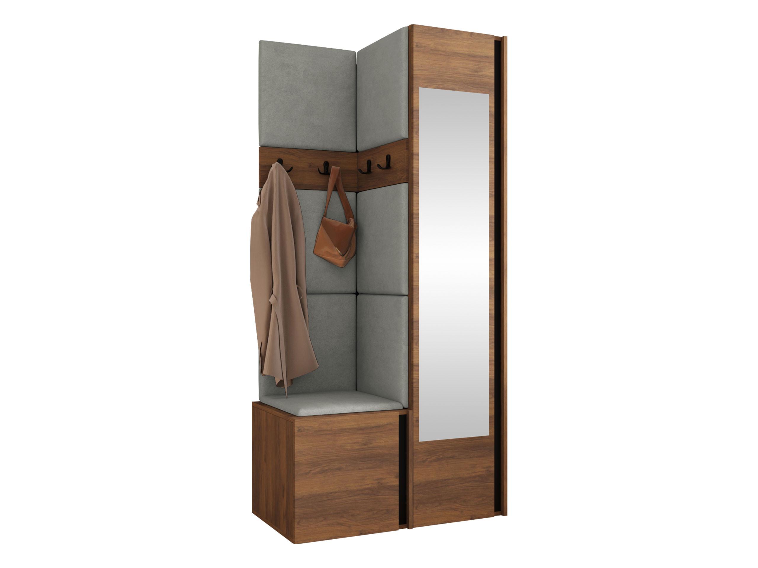 GARDEROBEN-SET Orion XXV - Nussbaumfarben/Grau, Holzwerkstoff/Kunststoff (82/186/46cm) - MIRJAN24