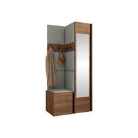 GARDEROBEN-SET Orion XXV - Nussbaumfarben/Grau, Holzwerkstoff/Kunststoff (82/186/46cm) - MIRJAN24