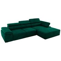 ECKSOFA RILASSO L Dunkelgrün Velvet - rechts - Dunkelgrün/Schwarz, Kunststoff/Textil (174/296cm) - MKS