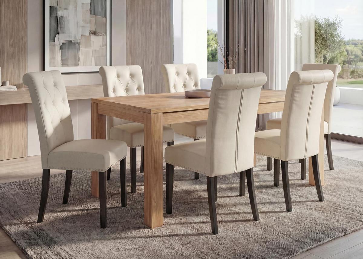 ESSZIMMERSTUHL FIELD Beige, Dunkelbraun 6er-Set - Beige/Dunkelbraun, Textil (47/98/62cm) - MCW