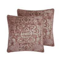 DEKOKISSEN 2er-Set Rosa 45/45 cm Vakayar - Pink, Naturmaterialien/Textil (45/45cm) - Beliani