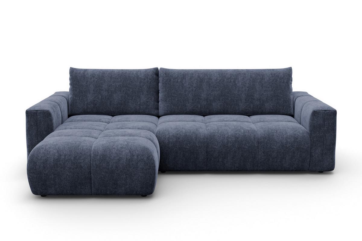 ECKSOFA VERONA 4-Sitzer links, Marineblau - Blau/Schwarz, Holz/Textil (266/173cm) - Courtois Laville