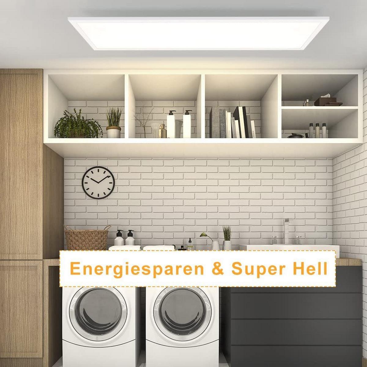 LED-DECKENLEUCHTE Thrall 100/25/1cm - Weiß, Metall (100/25/1cm) - ZMH