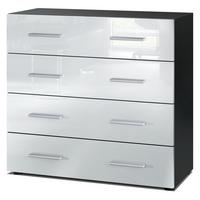 KOMMODE Pavos Weiß Hochglanz - Weiß Hochglanz, Holzwerkstoff (76/72/35cm) - Vladon