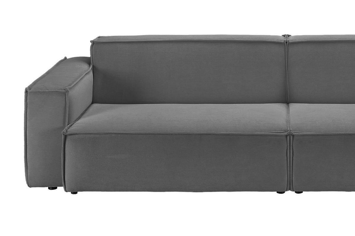 SOFA SAMU Anthrazit Cord - Anthrazit/Schwarz, Textil (236/72/106cm) - KAWOLA