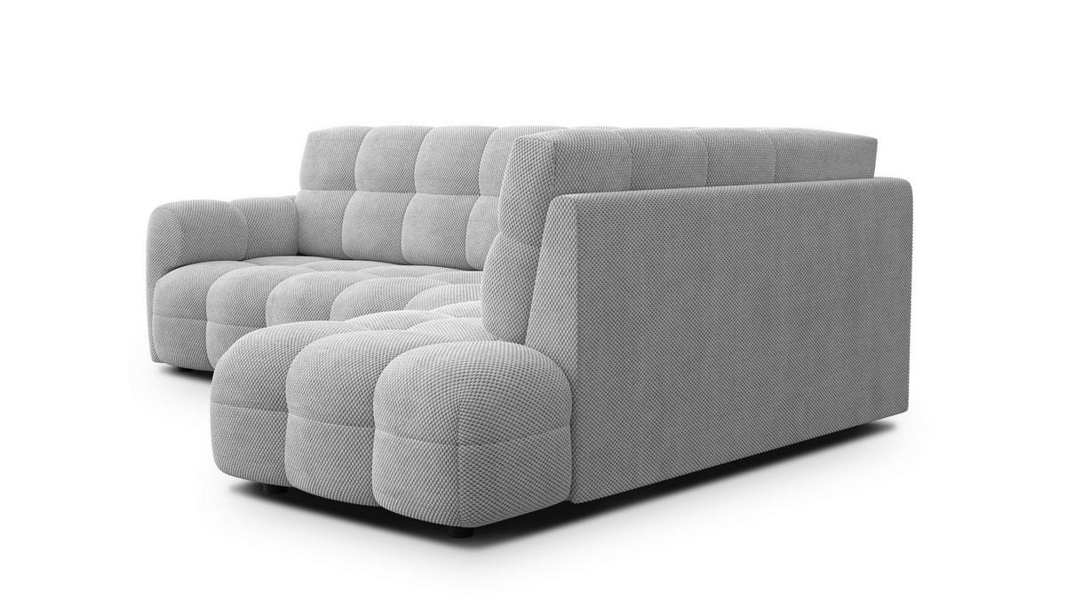 ECKSOFA MELLOW 5-Sitzer, hellgrau - Hellgrau/Schwarz, Holz/Textil (283/191cm) - Wozimo