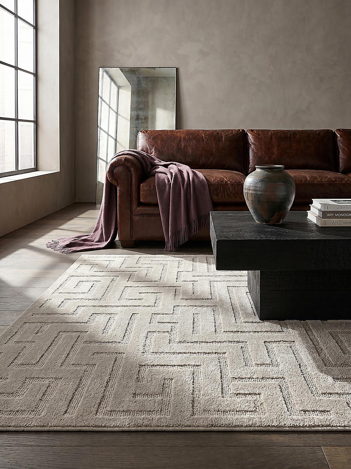 KURZFLORTEPPICH Geometrisch MUOTA Polypropylen Beige 120 x 160 cm - Beige, Textil (120/160cm) - KADIMA DESIGN
