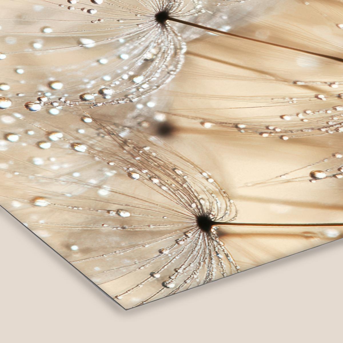 POSTER MIT RAHMENGERAHMTES BILD Löwenzahn - Abstrakt - Natur - Beige 30x20 cm - Braun, Papier (30/20cm) - MuchoWow