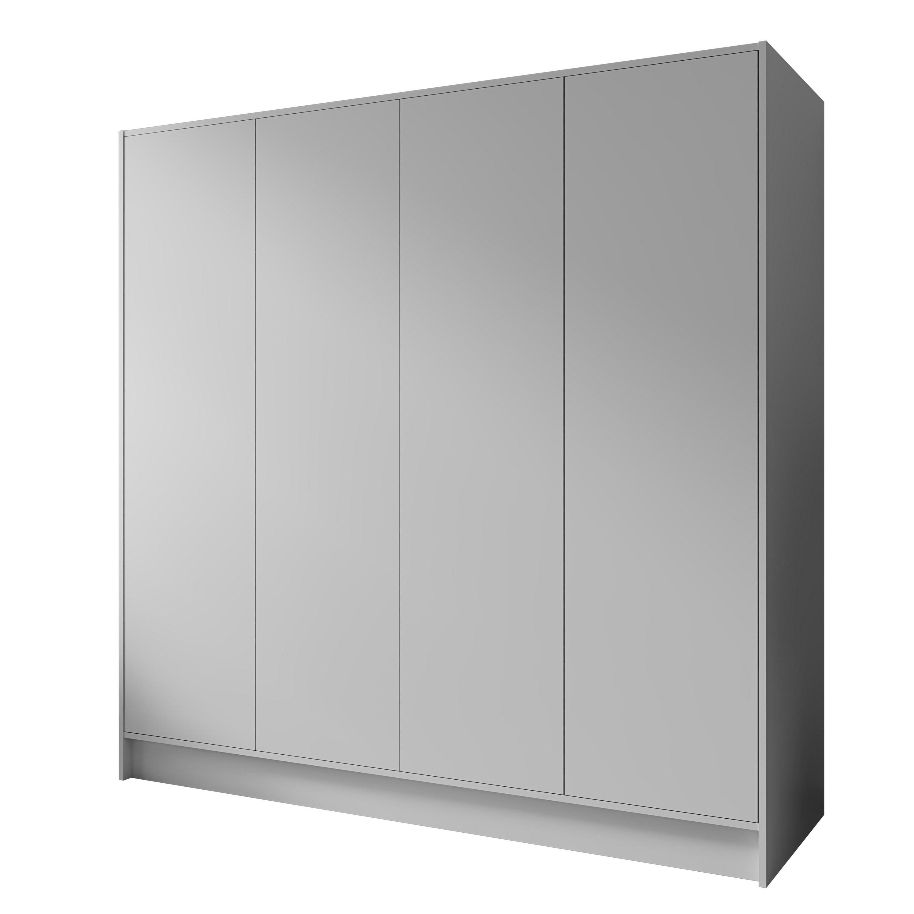 DREHTÜRENSCHRANK VELAR 200/200/51 cm Modern Kleiderschrank 4-türig Weiß - Weiß, Holzwerkstoff (200/200/51cm) - MASSENO