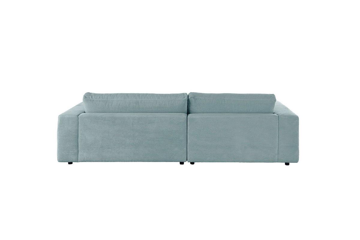 ECKSOFA MADELINE Hellblau Cord - Schwarz/Hellblau, Kunststoff/Textil (270/190cm) - KAWOLA