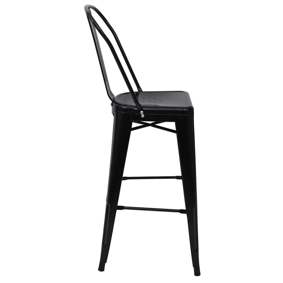 BARHOCKER METALL Schwarz - Schwarz, Metall (50/117/45cm) - MCW
