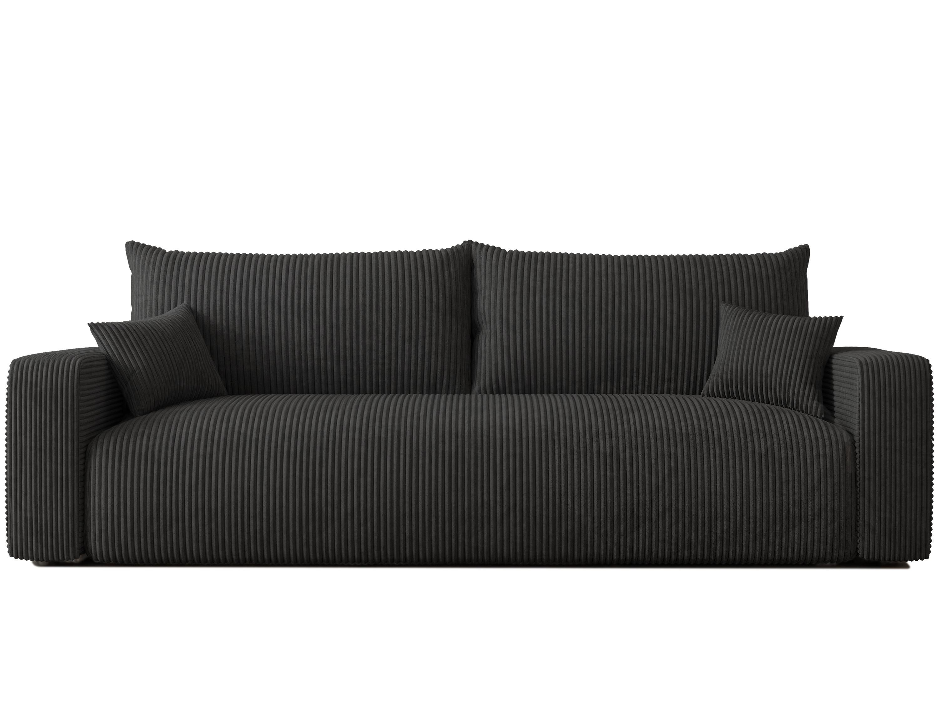 SOFA mit Schlaffunktion, Schwarz - Schwarz, Holzwerkstoff (246/79/93cm) - Idohome