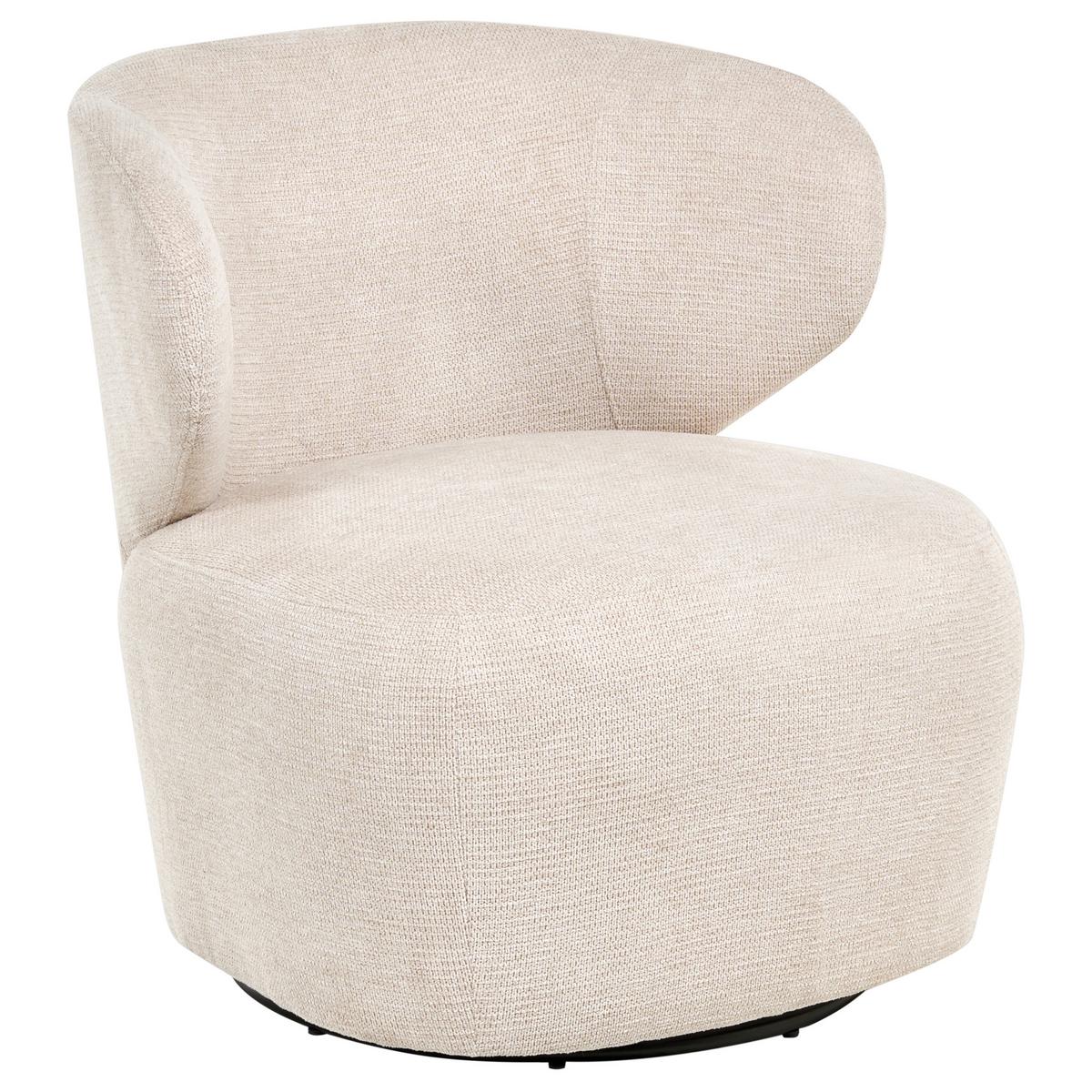 DREHSESSEL Stoff Beige Alvdal - Beige, Textil (74/73/79cm) - Beliani