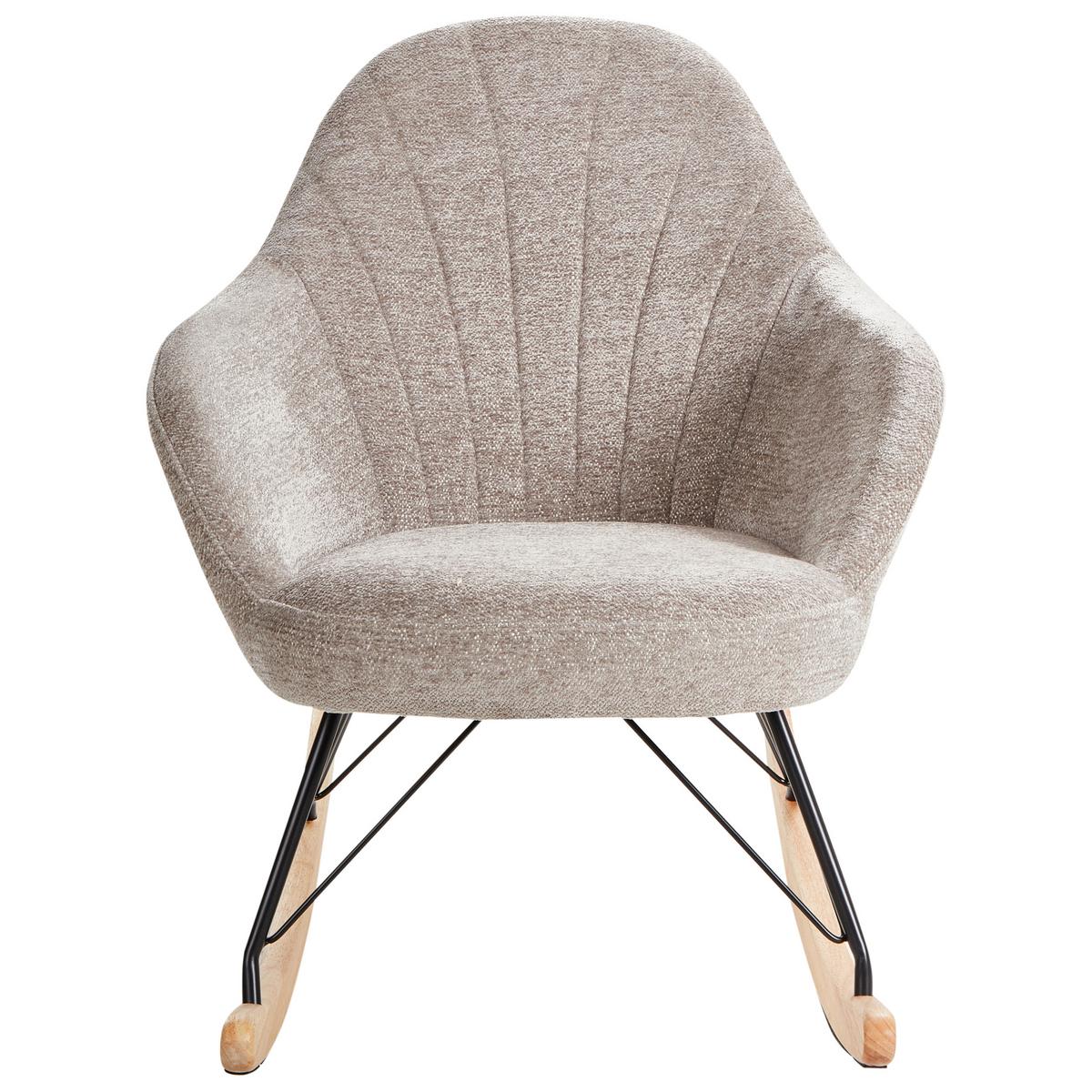 SCHAUKELSTUHL Taupe Skale - Taupe/Schwarz, Textil (70/85/94cm) - Beliani