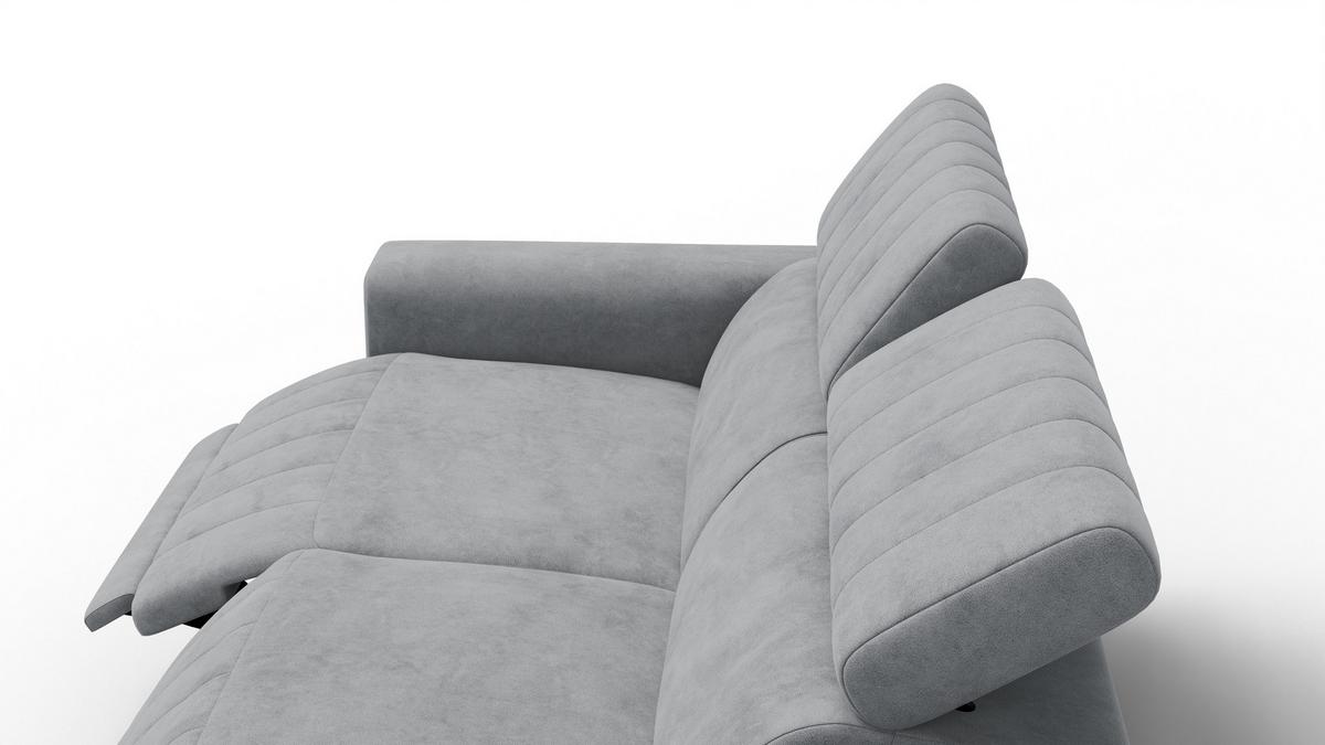 RELAXSOFA NORDEL 3-Sitzer, grau - Schwarz/Grau, Holz/Textil (194/80/105cm) - Wozimo