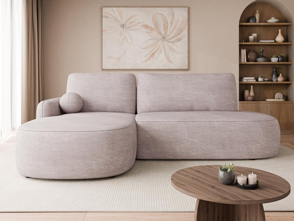 ECKSOFA Loridu O Premium, Seite: Links - Hellrosa/Schwarz, Holz/Kunststoff (274/174cm) - MIRJAN24