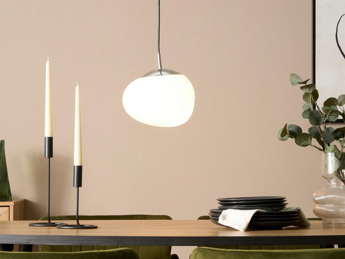 HÄNGELEUCHTE Liffel 24/24/130 cm - Weiß, Glas (24/24/130cm) - Beliani