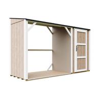 BRENNHOLZLAGER mit geschlossenem Stauraum 4,14 m² M985-TERRA BROWN - Braun, Holz (120/220/345cm) - Timbela